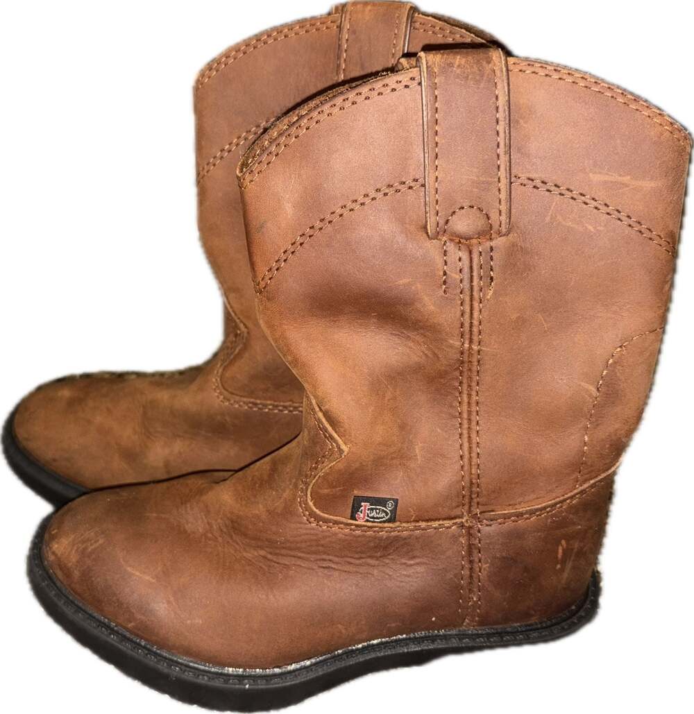 Justin Kids Leather Roper Boots